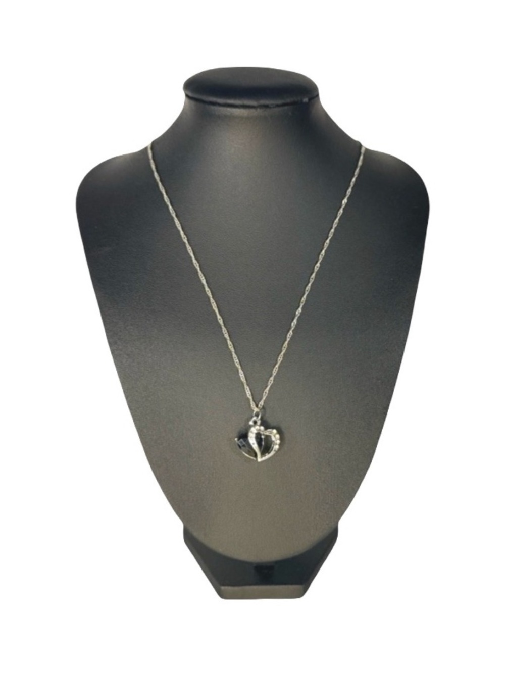 Black Crystal Heart Necklace
